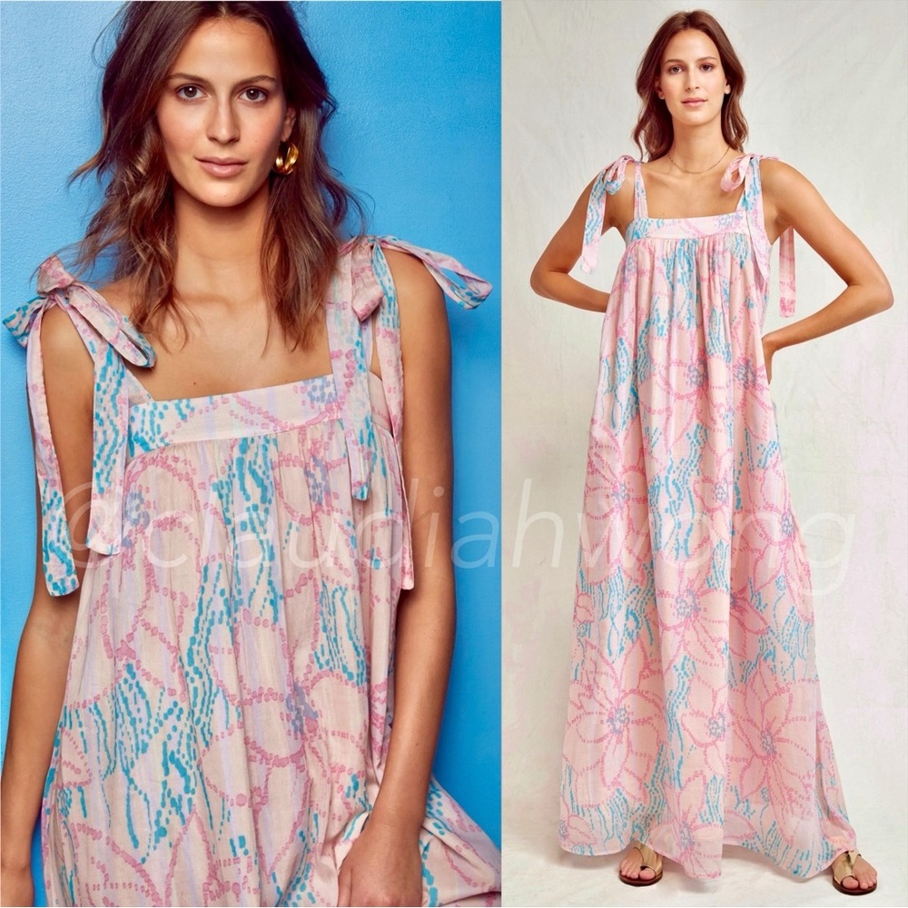 WARM NY Cloud Maxi Dress in Peach Floral